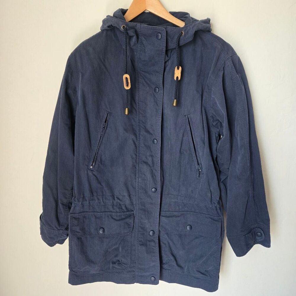 Vintage L.L. Bean Navy Blue Hooded Utility Mountain Parka Jacket Women's S